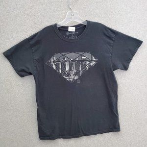 The Public Eye‎ Men Shirt Large Diamond City Scape Short Sleeve READ